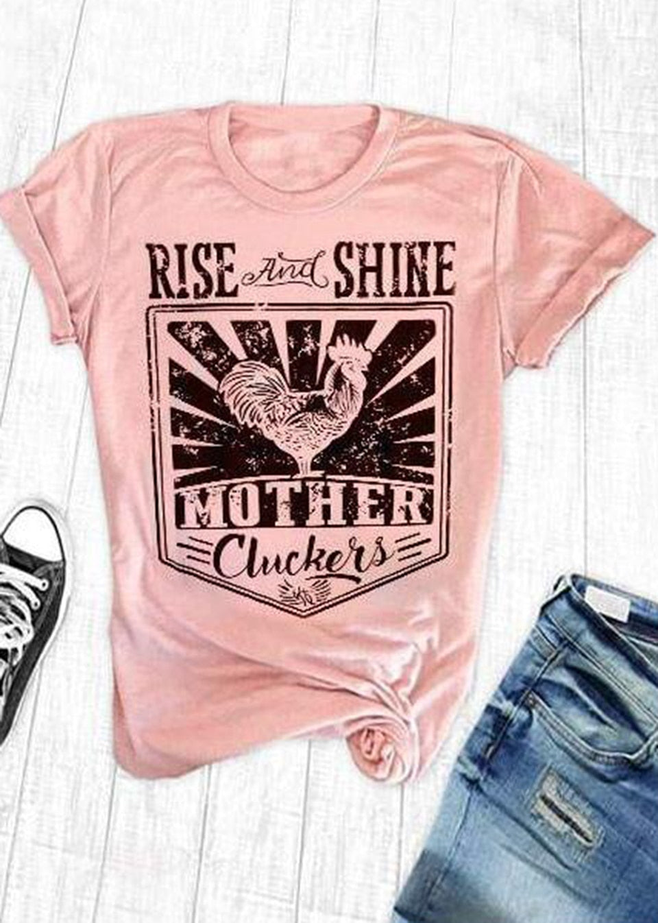 Funny Humor Rooster Rise and Shine T-Shirt