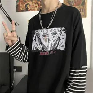 Cool Spring Naruto Print Men's T Shirt Long Sleeve Harajuku Unisex Japanese Anime Streetwear