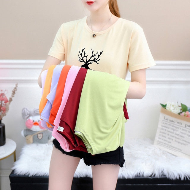 Deer Summer New Korean Short-Sleeved T-Shirt