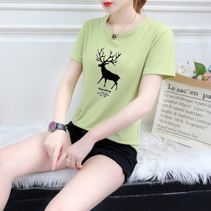 Deer Summer New Korean Short-Sleeved T-Shirt