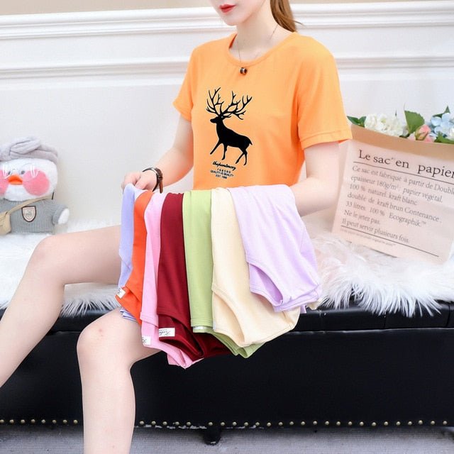 Deer Summer New Korean Short-Sleeved T-Shirt