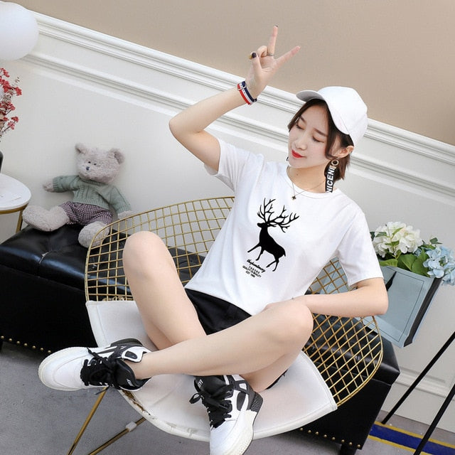 Deer Summer New Korean Short-Sleeved T-Shirt