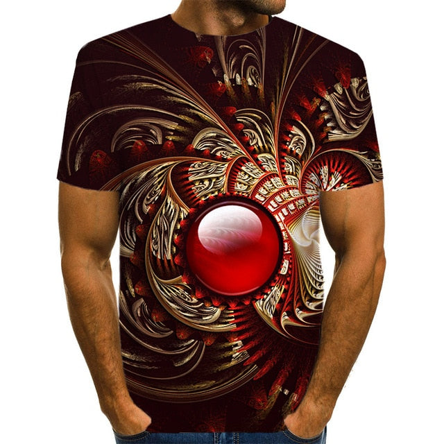 3D Funny Psychedelic Print T Shirt