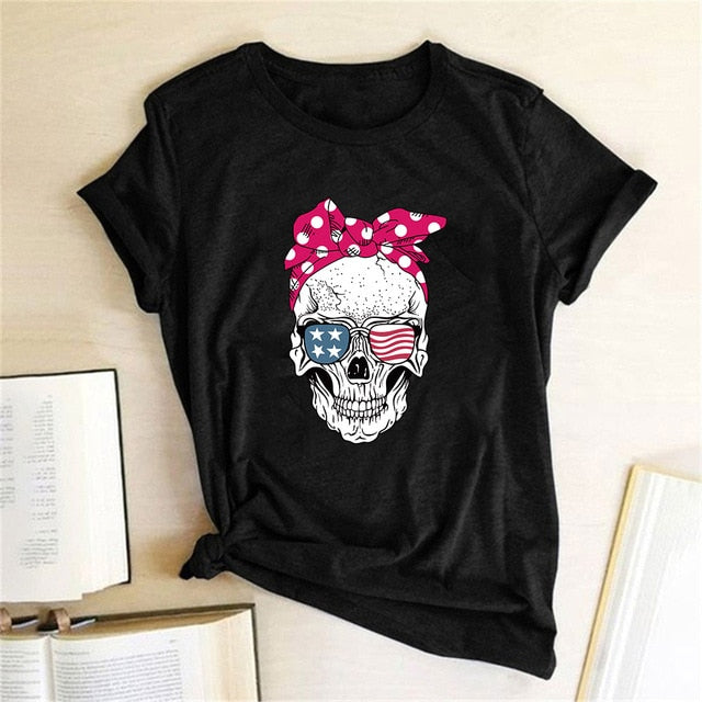 Hillbilly Funny Skull Punk T Shirt