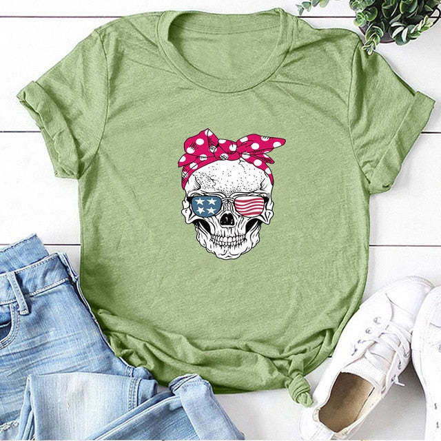 Hillbilly Funny Skull Punk T Shirt