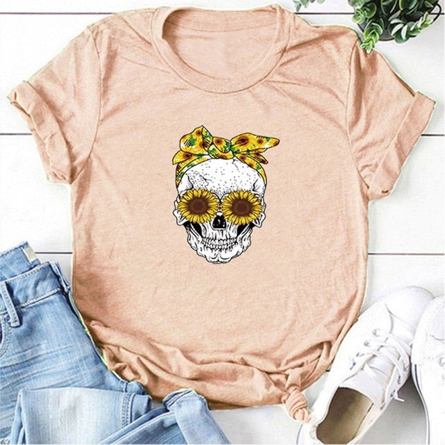 Hillbilly Funny Skull Punk T Shirt