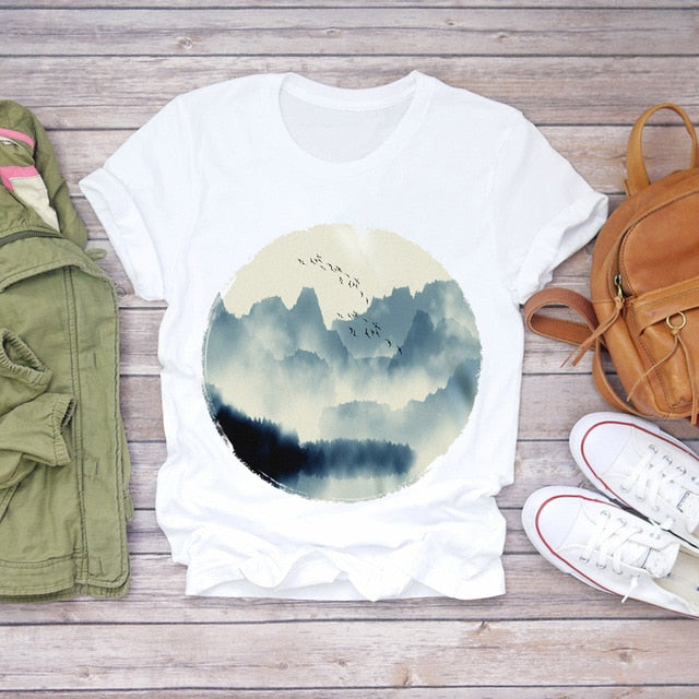 Summer Clothing Short Sleeve Cute Graphic Vogue Top T-Shirt