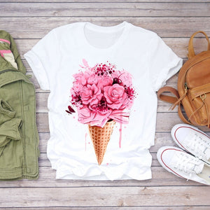 Summer Clothing Short Sleeve Cute Graphic Vogue Top T-Shirt