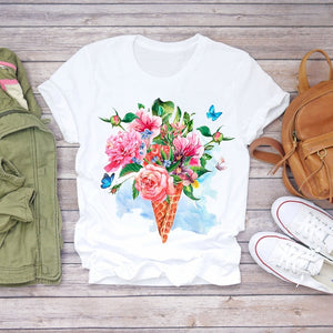 Summer Clothing Short Sleeve Cute Graphic Vogue Top T-Shirt