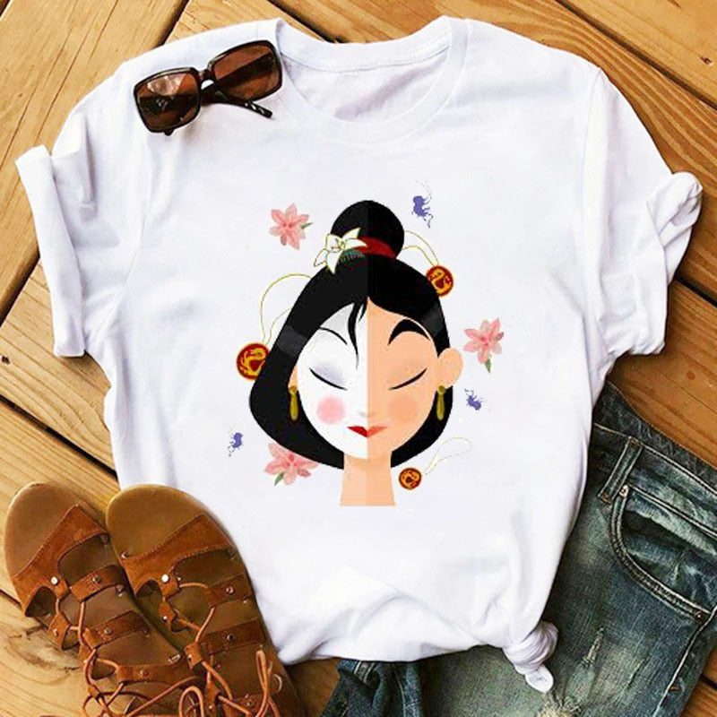 Kawaii Streetwear TShirt  Mulan Princess