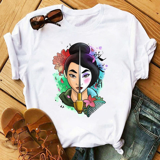 Kawaii Streetwear TShirt  Mulan Princess