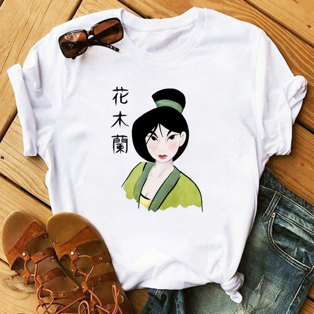 Kawaii Streetwear TShirt  Mulan Princess