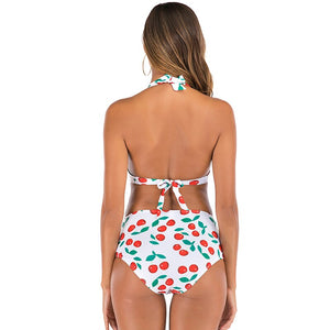 Bikini Swimsuit Women Swimwear Push Up Bikinis Set Cherry Print