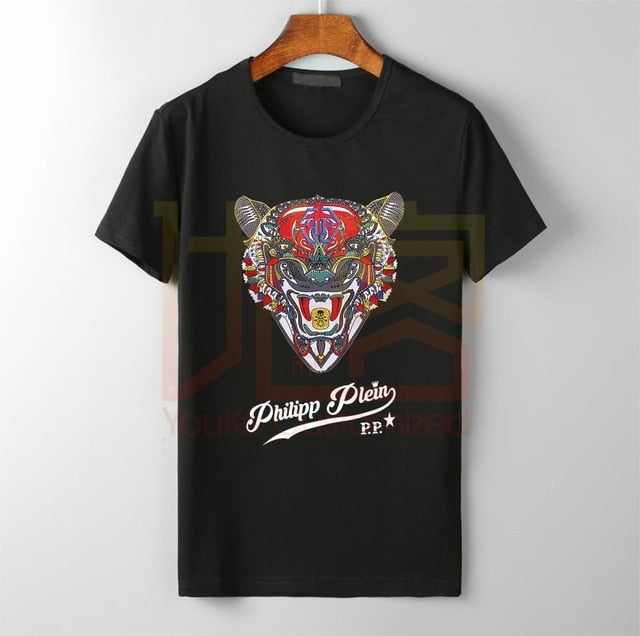 Retro Philip Logo Cotton T Shirt Graphic Shirt